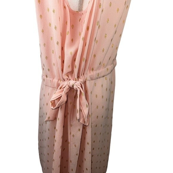 NWT Juicy Couture Blush Pink Gold Sleeveless Dress XXL Lightweight Cinched Waist - Picture 6 of 12